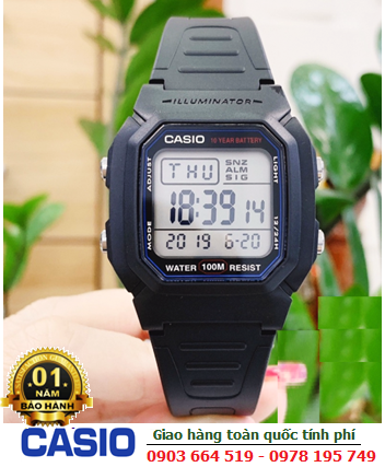 Casio W-800H-1AVDF; Đồng hồ điện tử Casio W-800H-1AVDF chính hãng /Bảo hành 01năm